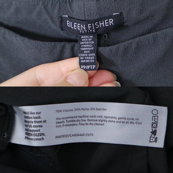 Eileen Fisher Size PP System Washable Crepe Slim Ankle Pant Gray - Picture 4 of 9